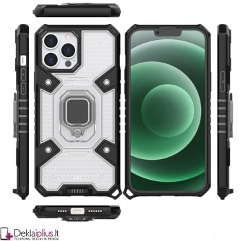 Dėklas su žiedu - permatomas (telefonui Apple Iphone 13) Dėklas su žiedu - permatomas (telefonui Apple Iphone 13)